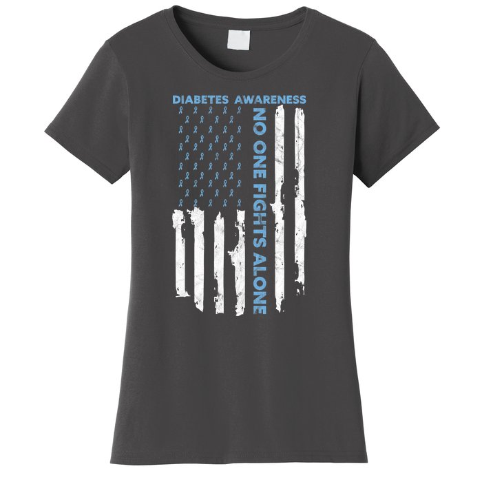 Diabetes Awareness Month American Flag Warrior T1 T2 Women's T-Shirt