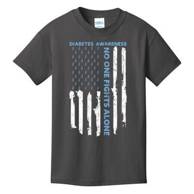 Diabetes Awareness Month American Flag Warrior T1 T2 Kids T-Shirt