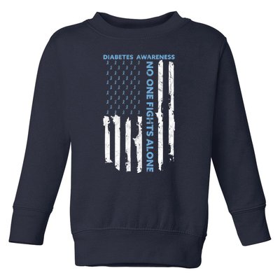 Diabetes Awareness Month American Flag Warrior T1 T2 Toddler Sweatshirt