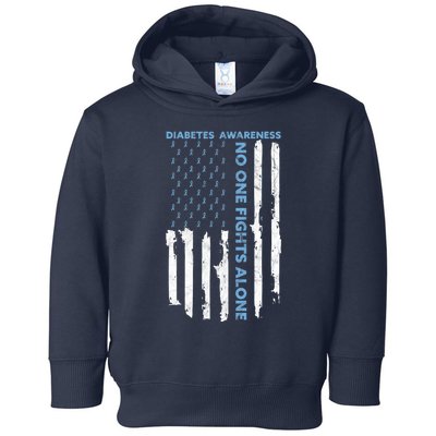 Diabetes Awareness Month American Flag Warrior T1 T2 Toddler Hoodie