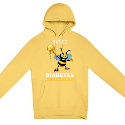 Diabetes Awareness Month Great Gift Sweet Diabetic Bee Diabetes Cool Gift Premium Pullover Hoodie