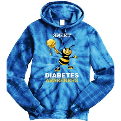 Diabetes Awareness Month Great Gift Sweet Diabetic Bee Diabetes Cool Gift Tie Dye Hoodie