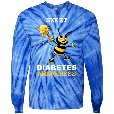 Diabetes Awareness Month Great Gift Sweet Diabetic Bee Diabetes Cool Gift Tie-Dye Long Sleeve Shirt