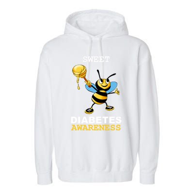 Diabetes Awareness Month Great Gift Sweet Diabetic Bee Diabetes Cool Gift Garment-Dyed Fleece Hoodie