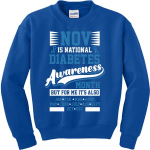 Diabetes Awareness Month T1 T2 Cute Gift Kids Sweatshirt