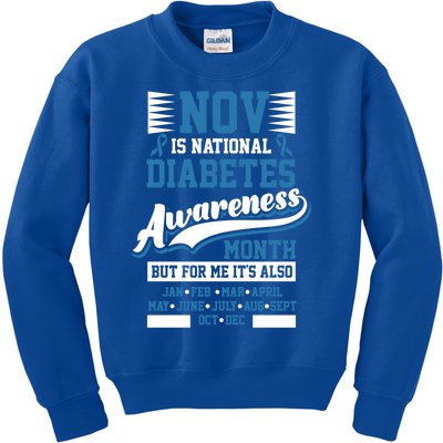 Diabetes Awareness Month T1 T2 Cute Gift Kids Sweatshirt