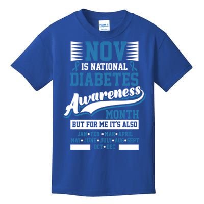 Diabetes Awareness Month T1 T2 Cute Gift Kids T-Shirt