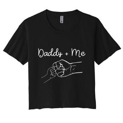Daddy And Me Best Dad Ever Fist Bump Funny FatherS Day Crop Top