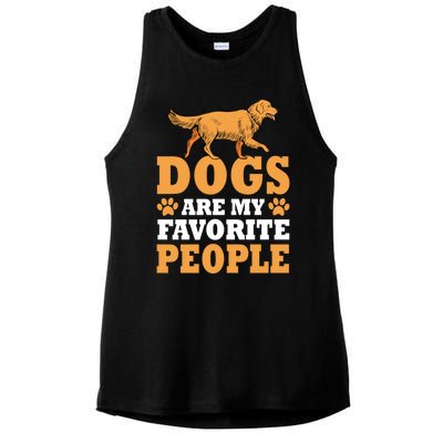 Dogs Are My Favorite People Golden Retriever Lover Gift Ladies PosiCharge Tri-Blend Wicking Tank