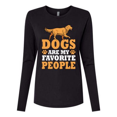 Dogs Are My Favorite People Golden Retriever Lover Gift Womens Cotton Relaxed Long Sleeve T-Shirt