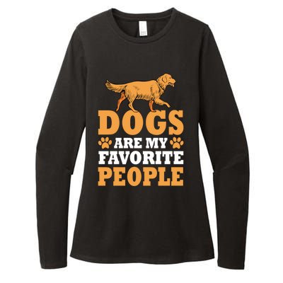 Dogs Are My Favorite People Golden Retriever Lover Gift Womens CVC Long Sleeve Shirt