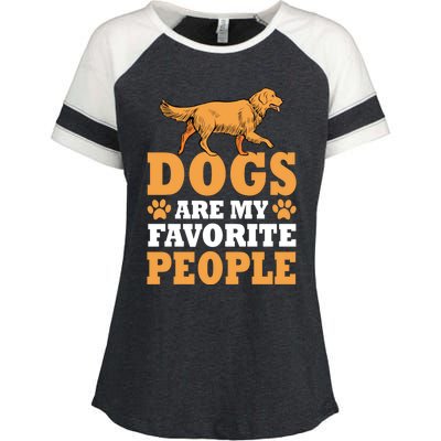 Dogs Are My Favorite People Golden Retriever Lover Gift Enza Ladies Jersey Colorblock Tee