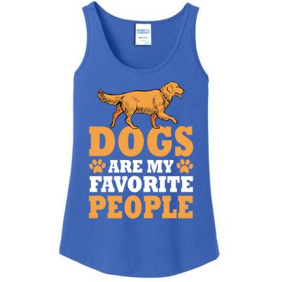 Dogs Are My Favorite People Golden Retriever Lover Gift Ladies Essential Tank