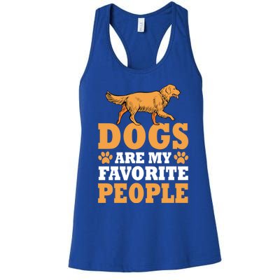 Dogs Are My Favorite People Golden Retriever Lover Gift Women's Racerback Tank