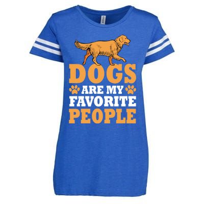 Dogs Are My Favorite People Golden Retriever Lover Gift Enza Ladies Jersey Football T-Shirt