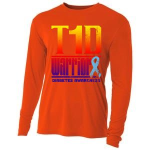 Diabetes Awareness Month T1d Diabetes Warrior Gift Cooling Performance Long Sleeve Crew