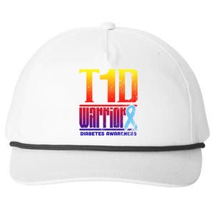 Diabetes Awareness Month T1d Diabetes Warrior Gift Snapback Five-Panel Rope Hat