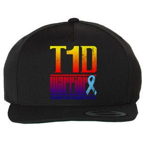 Diabetes Awareness Month T1d Diabetes Warrior Gift Wool Snapback Cap