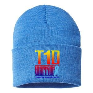 Diabetes Awareness Month T1d Diabetes Warrior Gift Sustainable Knit Beanie