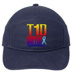 Diabetes Awareness Month T1d Diabetes Warrior Gift 7-Panel Snapback Hat