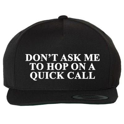 DonT Ask Me To Hop On A Quick Call Funny Quote Wool Snapback Cap