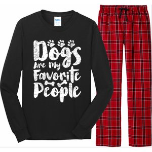 Dogs Are My Favorite People Funny Dog Owner Doggo Gift Long Sleeve Pajama Set