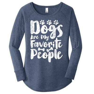 Dogs Are My Favorite People Funny Dog Owner Doggo Gift Women's Perfect Tri Tunic Long Sleeve Shirt