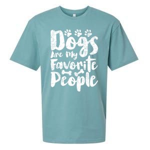 Dogs Are My Favorite People Funny Dog Owner Doggo Gift Sueded Cloud Jersey T-Shirt