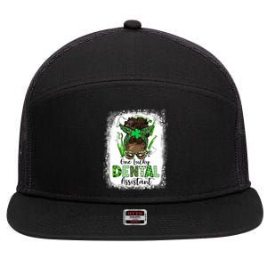 Dental Assistant Messy Bun Teeth Dentist St Patricks Day Cute Gift 7 Panel Mesh Trucker Snapback Hat