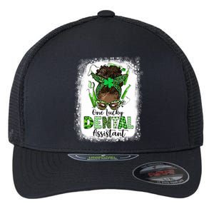 Dental Assistant Messy Bun Teeth Dentist St Patricks Day Cute Gift Flexfit Unipanel Trucker Cap