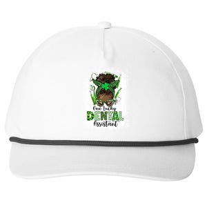 Dental Assistant Messy Bun Teeth Dentist St Patricks Day Cute Gift Snapback Five-Panel Rope Hat