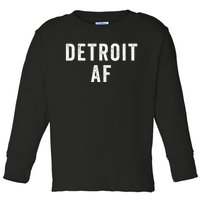 Detroit Af Michigan Urban Hipster Toddler Long Sleeve Shirt