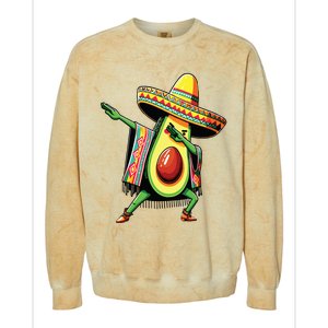 Dabbing Avocado Mexican Poncho Cinco De Mayo Colorblast Crewneck Sweatshirt