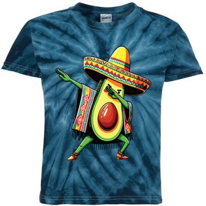 Dabbing Avocado Mexican Poncho Cinco De Mayo Kids Tie-Dye T-Shirt