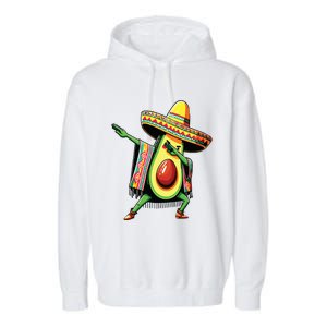 Dabbing Avocado Mexican Poncho Cinco De Mayo Garment-Dyed Fleece Hoodie