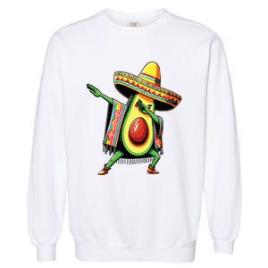 Dabbing Avocado Mexican Poncho Cinco De Mayo Garment-Dyed Sweatshirt