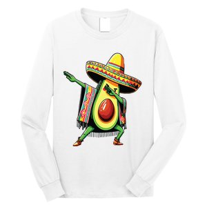 Dabbing Avocado Mexican Poncho Cinco De Mayo Long Sleeve Shirt