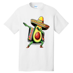 Dabbing Avocado Mexican Poncho Cinco De Mayo Tall T-Shirt