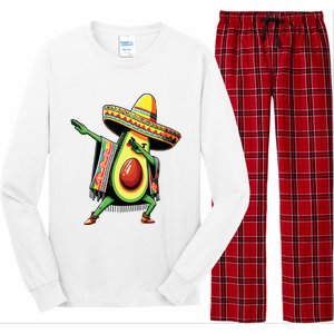 Dabbing Avocado Mexican Poncho Cinco De Mayo Long Sleeve Pajama Set