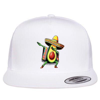 Dabbing Avocado Mexican Poncho Cinco De Mayo Flat Bill Trucker Hat