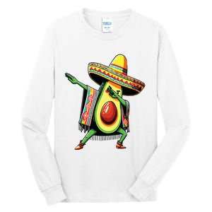 Dabbing Avocado Mexican Poncho Cinco De Mayo Tall Long Sleeve T-Shirt