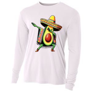 Dabbing Avocado Mexican Poncho Cinco De Mayo Cooling Performance Long Sleeve Crew