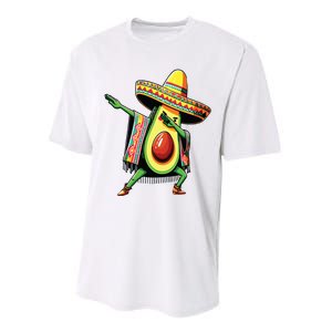 Dabbing Avocado Mexican Poncho Cinco De Mayo Performance Sprint T-Shirt