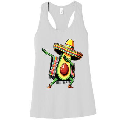 Dabbing Avocado Mexican Poncho Cinco De Mayo Women's Racerback Tank