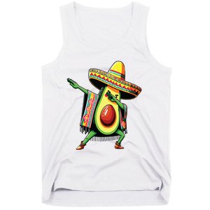 Dabbing Avocado Mexican Poncho Cinco De Mayo Tank Top