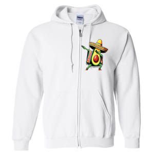 Dabbing Avocado Mexican Poncho Cinco De Mayo Full Zip Hoodie