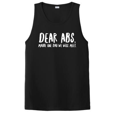 Dear Abs, Maybe One Day We Will Meet Funny Gym Quote PosiCharge Competitor Tank