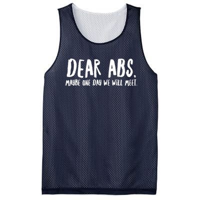 Dear Abs, Maybe One Day We Will Meet Funny Gym Quote Mesh Reversible Basketball Jersey Tank