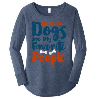 Dogs Are My Favorite People Funny Dog Owner Doggo Funny Gift Women's Perfect Tri Tunic Long Sleeve Shirt