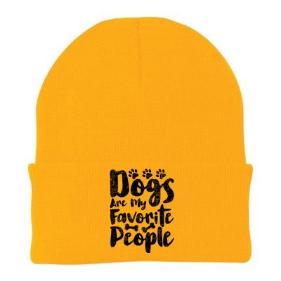 Dogs Are My Favorite People Funny Dog Owner Doggo Gift Knit Cap Winter Beanie